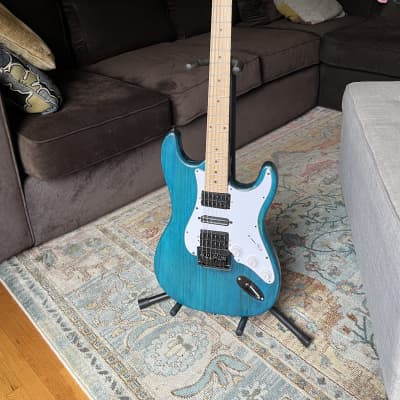 Partscaster (Short Scale HHH S-Style) 2023 - Turquoise stained maple image 5