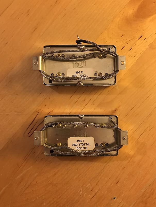 Gibson 496T and 496R Humbucker Pickups, Nickel | Reverb