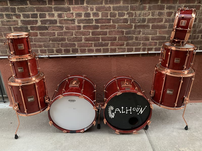 Sonor Vintage Hilite Classic Copper series  1990 Red stain wood with copper hoops image 1