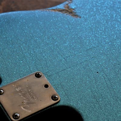 American Fender Custom Telecaster  Standard Relic Blue Sparkle image 22