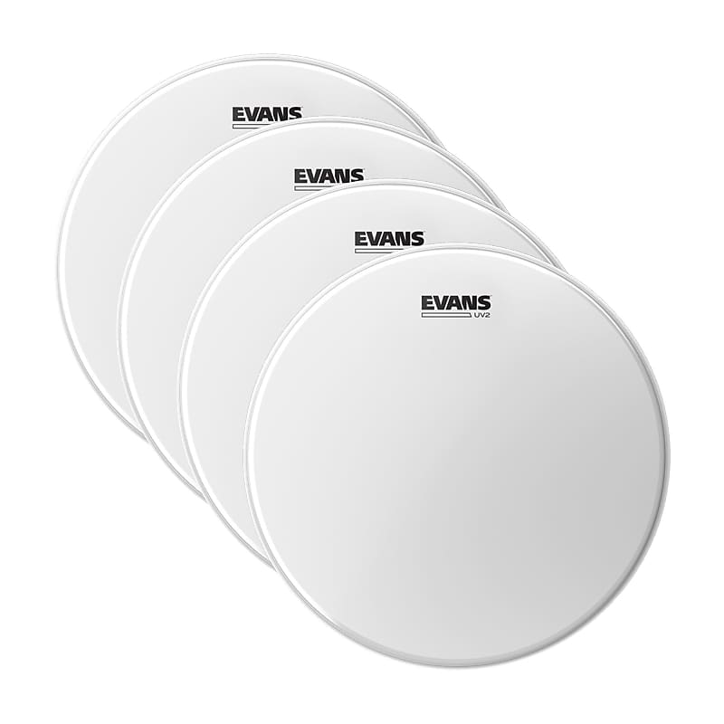 Evans 14" UV2 Coated Drum Head (4 Pack Bundle) Reverb