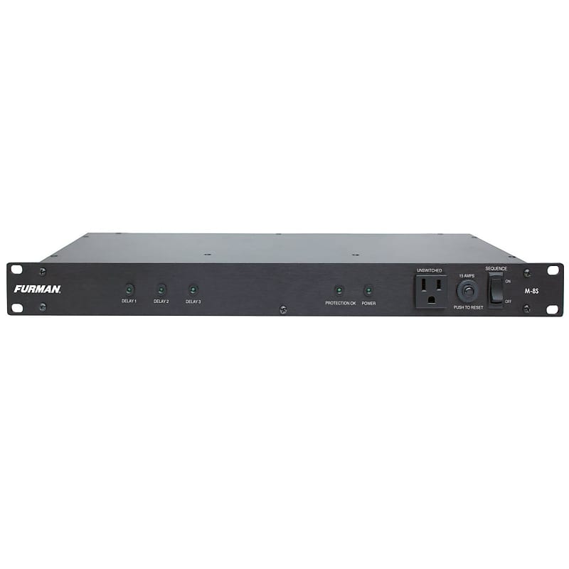 Furman M-8S 15A Standard Power Conditioner with Power Sequencing, 9 Outlets, 1RU, 10Ft Cord image 1