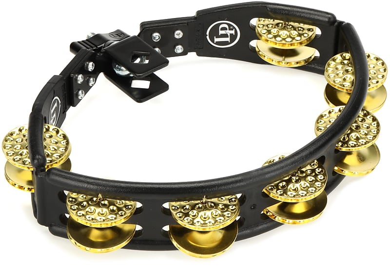 Latin Percussion Cyclops Mountable Tambourine - Black with Dimpled Brass Jingles image 1