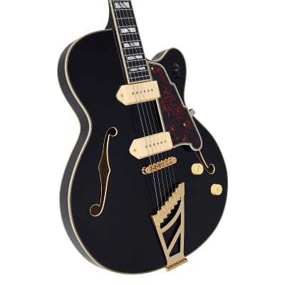 D'Angelico Excel 59 Hollowbody Electric Guitar - Solid Black w/ Stairstep Tailpiece  DAE59SBK2GT image 17
