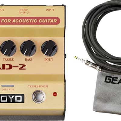Joyo AD-2 Acoustic Guitar Preamp and DI Box Pedal w/Cable and Cloth image 1