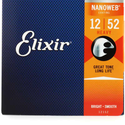Elixir 12152 Nanoweb Electric Guitar Strings 12-52 Heavy image 2