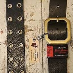 Red Monkey DOUBLE EYELET GUITAR STRAP Chocolate with Brass & Buckle & Eyelets image 4