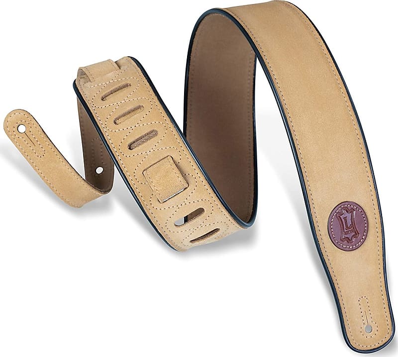 Levy's MSS3-TAN Suede Leather Guitar Strap, Tan image 1