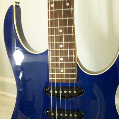 S101 Eagle,  Double Cutaway HSS Electric Guitar, Transparent Blue finish, single binding. image 4