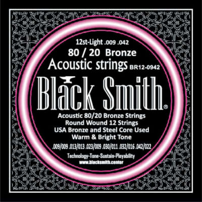 BLACKSMITH 80/20 Bronze Acoustic 12 String Set - Light 009 - 042 for sale