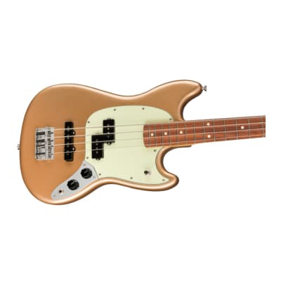 Fender Player Mustang Bass PJ 4-String Guitar with Alder Body, Gloss Finish, 19 Frets and Maple C-Shaped Neck  (Pau Ferro Fingerboard, Firemist Gold) image 4