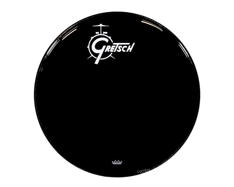 Gretsch Logo Ebony 20" Bass Drum Head image 1