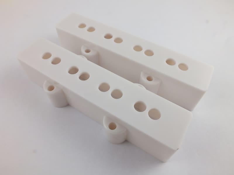 JAZZ BASS PICKUP COVERS Neck & Bridge in WHITE fits USA Reverb