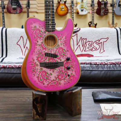 Fender American Acoustasonic Telecaster Ebony Fingerboard Pink Paisley 4.80 LBS US221860A image 19
