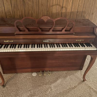 BALDWIN CLASSIC SPINET PIANO CHERRY FINISH MODEL 536 W/ BENCH MADE IN USA image 6