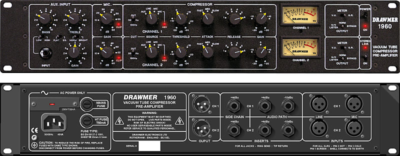 DTM・DAW DRAWMER 1960 1960 Dual Vacuum Tube Compressor & Pre-Amplifier — Drawmer Electronics