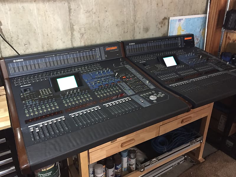 PAIR of Yamaha DM-2000 Digital Mixers w Meter Bridge & Wooden Side Panels  MB2000 2 units