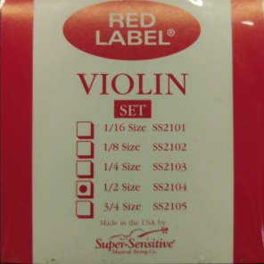 Super-Sensitive 2104 Red Label 1/2 Size Violin Strings