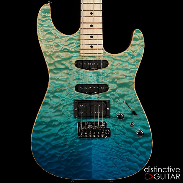 Tom Anderson Drop Top Super Strat w VA Booster Custom Pups Bora Blue Surf