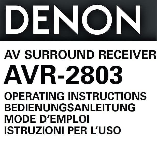 DENON AVR-2803 BEDIEN-Anleitung-MANUAL-Guide~4 Sprachen~portofrei als DOWNLOAD  			