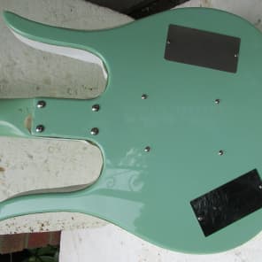 Left Hand Danelectro  Longhorn Bass Guitar, 1990's Surf Green, Converted From Right Hand image 8