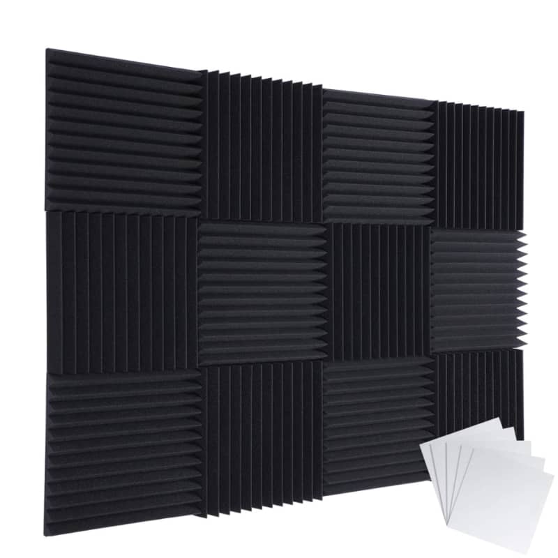 Pyramid Acoustic Foam Panels - 12x12x 2 Inch Thick Sound Dampening Studio  Foam Tiles - 4 Square Feet Per Pack (2 inch thick)