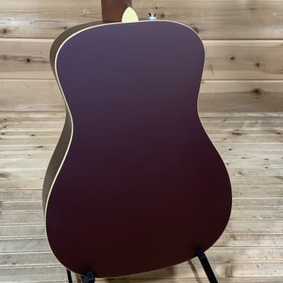 Fender  Malibu Player Acoustic Guitar - Burgundy Satin image 4