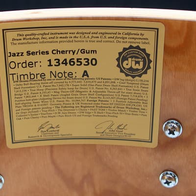 DW Jazz Series Cherry/Gum 6.5" x 14" Snare Drum w/ VIDEO! Creme Oyster FinishPly image 7