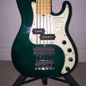 Fender American Deluxe Precision 5 String Bass, Teal Green image 3