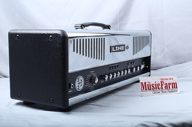 Line 6 HD147 Electric Guitar Modeling Amp Head Chrome Amplifier with Cover