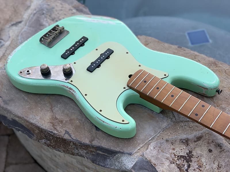Real Life Relics Custom Shop Fully Loaded Bass Body Aged Seafoam Green image 1