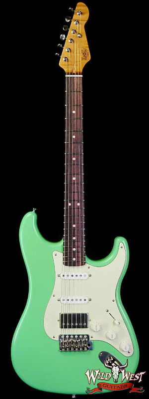 LsL Saticoy One B S Style HSS Roasted Flame Maple Neck Rosewood Fingerboard Surf Green image 1