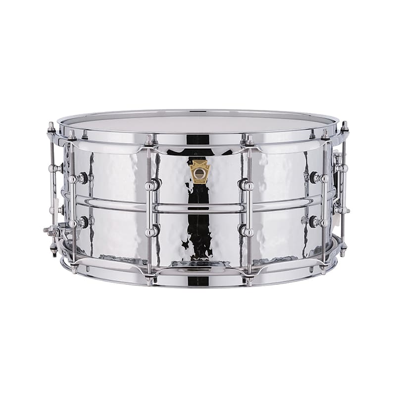 Ludwig LM402KT 6.5x14inch Supraphonic Chrome-Plated Aluminium Snare Drum, Hammered Shell, Tube Lugs image 1