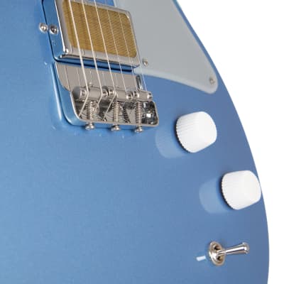 Harmony Standard Jupiter Thinline Semi-Hollow Guitar, Rosewood Fretboard, Sky Blue image 7
