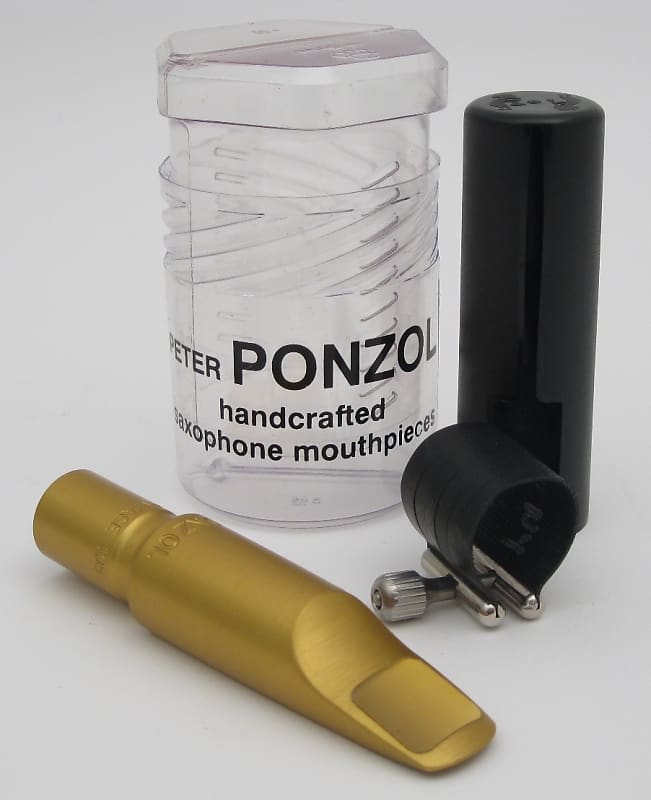 Ponzol Vintage Model Aluminum 105 Tenor Saxophone Mouthpiece (NOS) Gold Aluminum image 1