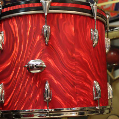 1966 Slingerland 'Modern Combo' in Red Satin Flame 14x18 14x16 9x13 9x10 image 21