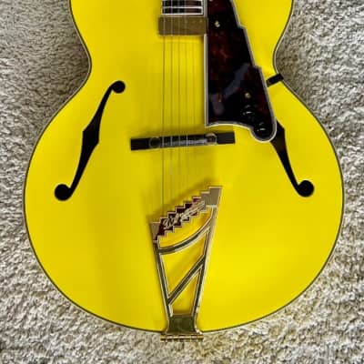 D'Angelico Ltd Deluxe EXL1 Hollowbody Guitar, Matte Yellow w/Case, DADEXL1MYLGT image 4