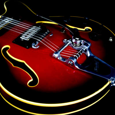 HARPTONE 420 1969 2-Tone Cherryburst.  This is a Standel guitar rebranded.  Built by SAM KOONTZ. image 9