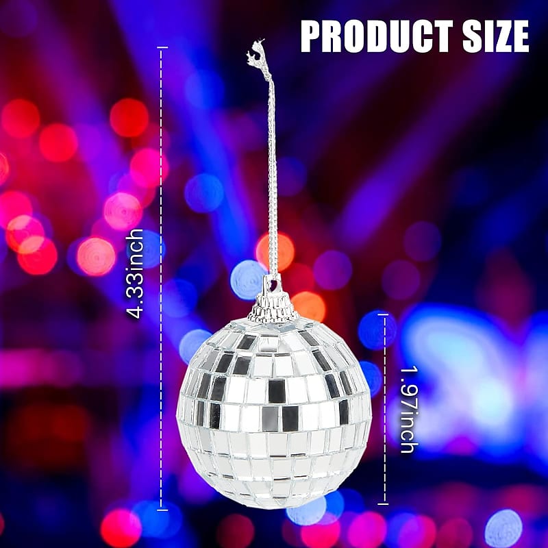 Mini Disco Balls Decoration - Mirror Disco Party Decorations Sturdy  Lightweight Christmas Balls Easy To Hang Suitable For Disco,Themed  Party,Stage Decoration,Christmas Tree Toppers Decoration (6)