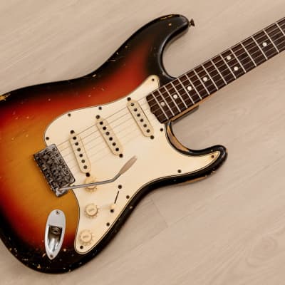 1965 Fender Stratocaster Vintage Electric Guitar Sunburst w/ 1964 Neck Date, Case image 1