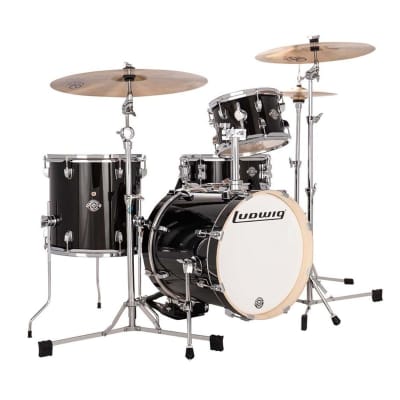 Ludwig Breakbeats by Questlove 4 Piece Shell Drumkit With Bag (Black Sparkle) image 1
