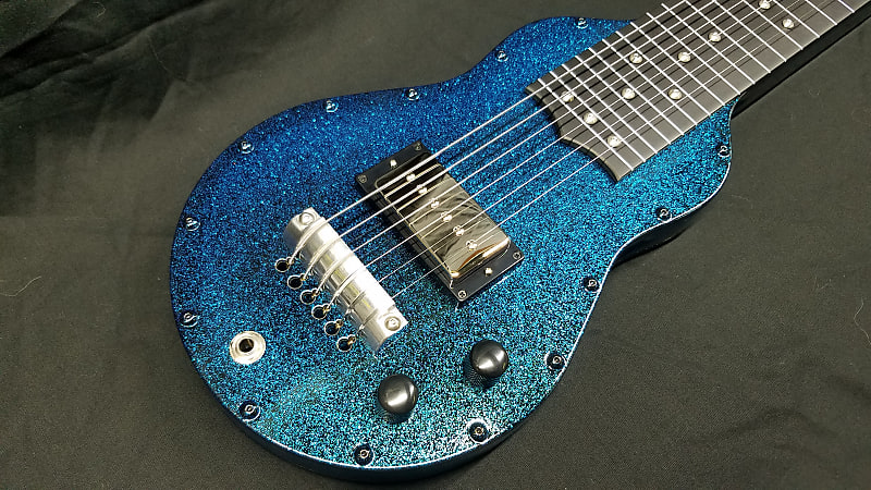 Fouke Industrial Guitars - Aluminum Lap Steel Magnum Blue Sparkle image 1