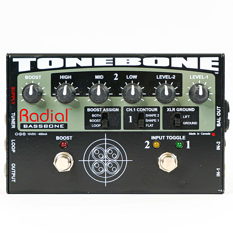 Radial Tonebone Bassbone Balanced XLR DI Pedal with Power Supply
