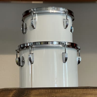 1970's Ludwig 10" & 12" White Cortex 3-Ply Concert Toms image 5
