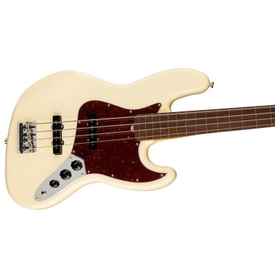 Fender American Professional II Jazz Bass Fretless Bass Guitar (Olymic White, Rosewood Fretboard) image 7