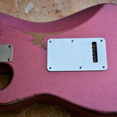 American Fender Custom Stratocaster Relic Nitro Faded Pink Sparkle image 14