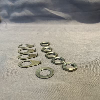 Gibson Vintage 1959 Volume Tone Jack Pointers Washer Nuts Les Paul ES SG 1957 1958 1960 1961 1962 image 2