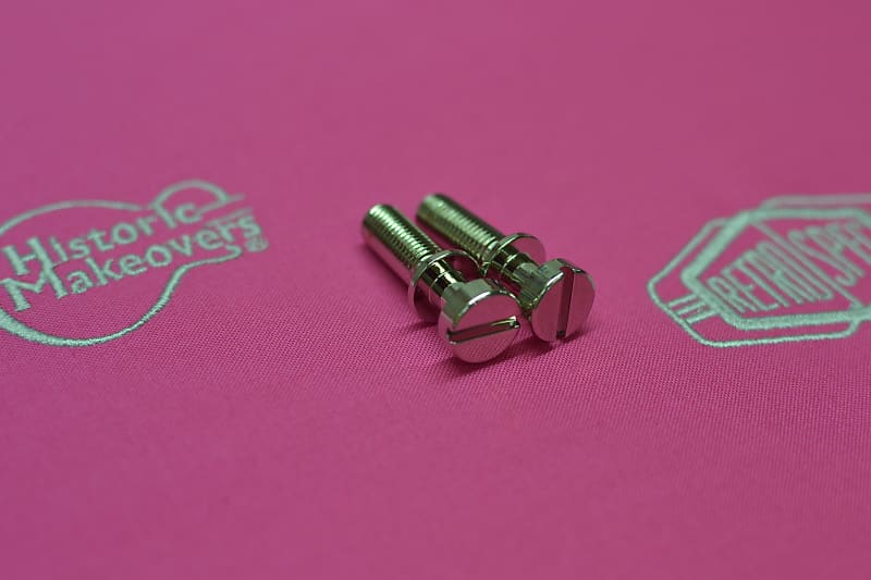 Retrospec Steel Tailpiece Studs | Historic Length | NOS Nickel