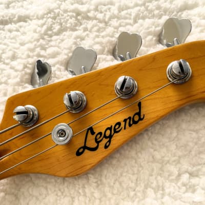 Legend Bass P-Bass Style in Standout Cadmium Scarlett Red! Nice Vintage Legend! image 4