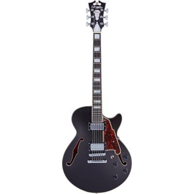 D'Angelico Premier SS Semi-Hollow Electric Guitar with Stopbar Tailpiece Black Flake image 3